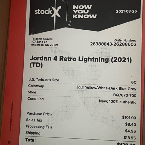 Jordan 4 Retro Lightening- Toddler Size 6c - Picture 4 of 4